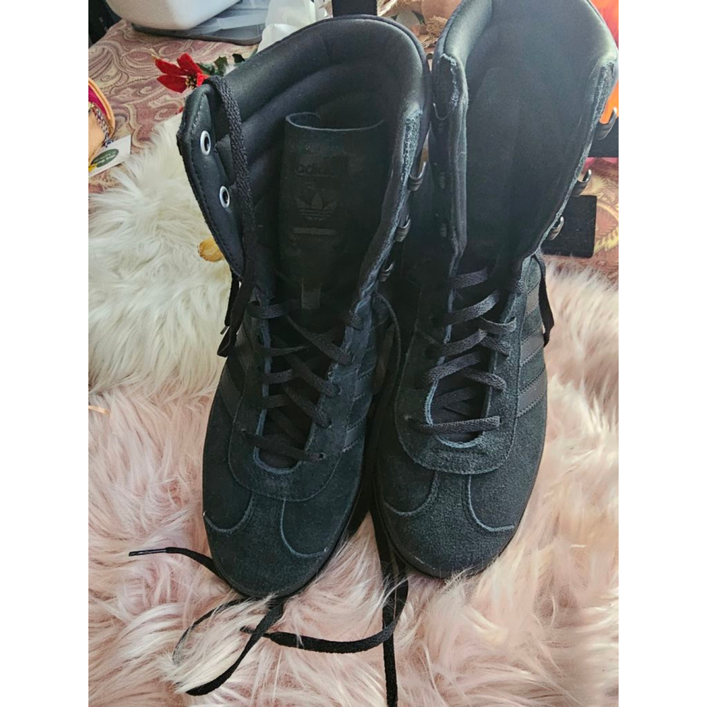 Women's Adidas Gazelle High Top Sneakers Black